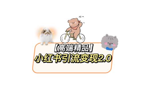 小红书最新引流变现2.0教程,全网最新最详细的视频教程+素材
