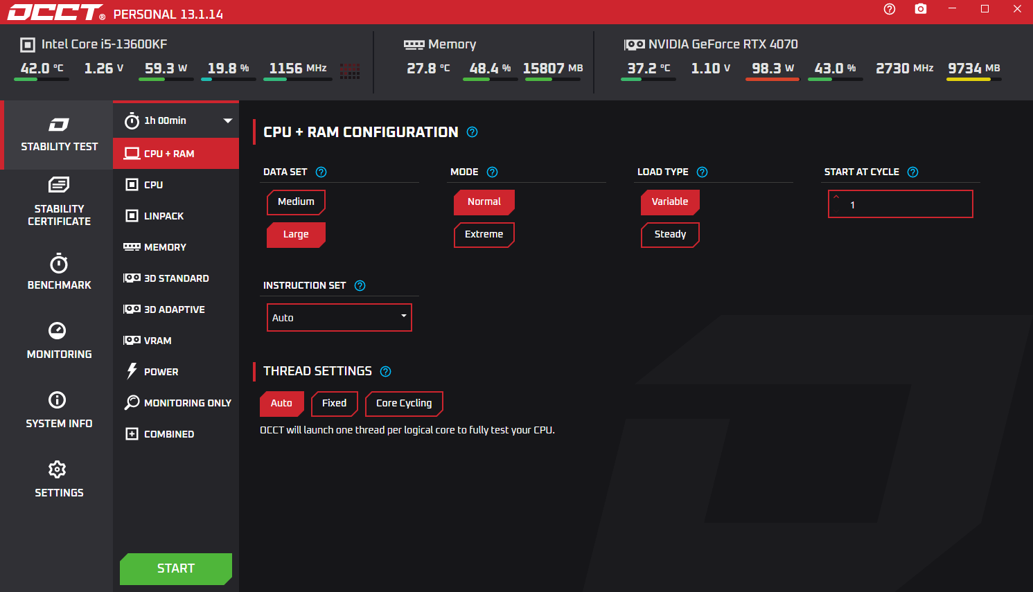 OCCT电脑硬件测试 v13.1.14.99 便携版-颜夕资源网-第19张图片 OCCT电脑硬件测试 v13.1.14.99 便携版-颜夕资源网-第19张图片