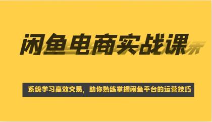 闲鱼电商实战课,系统学习高效交易,助你熟练掌握闲鱼平台的运营技巧-颜夕资源网-第19张图片 闲鱼电商实战课,系统学习高效交易,助你熟练掌握闲鱼平台的运营技巧-颜夕资源网-第19张图片