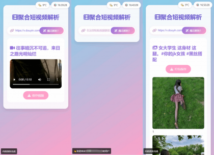 全新二次元聚合短视频解析去水印系统源码 自适应双端-颜夕资源网-第19张图片 全新二次元聚合短视频解析去水印系统源码 自适应双端-颜夕资源网-第19张图片