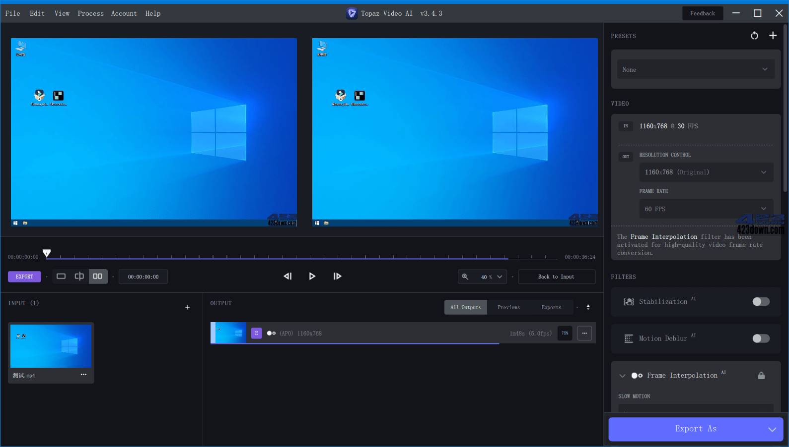 Topaz Video AI(免费视频增强工具) v6.1.0 / 6.2.0 英文便携版-颜夕资源网-第19张图片 Topaz Video AI(免费视频增强工具) v6.1.0 / 6.2.0 英文便携版-颜夕资源网-第19张图片
