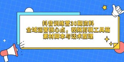 抖音训练营30期资料,全域运营核心点,视频剪辑工具箱 素材脚本与话术整理-颜夕资源网-第19张图片 抖音训练营30期资料,全域运营核心点,视频剪辑工具箱 素材脚本与话术整理-颜夕资源网-第19张图片