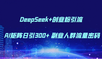 DeepSeek+创业粉引流 AI矩阵日引300+ 副业人群流量密码-颜夕资源网-第19张图片 DeepSeek+创业粉引流 AI矩阵日引300+ 副业人群流量密码-颜夕资源网-第19张图片