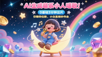 AI生成萌系小人唱歌!0基础3分钟出片,28个作品涨粉9万,日赚四位数,小白直接抄作业-颜夕资源网-第19张图片 AI生成萌系小人唱歌!0基础3分钟出片,28个作品涨粉9万,日赚四位数,小白直接抄作业-颜夕资源网-第19张图片
