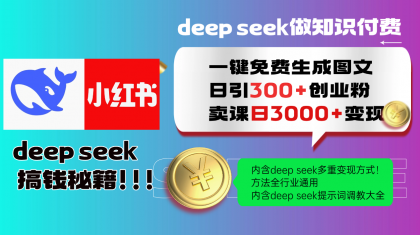 Deepseek 一键免费生成小红书图文日引300+创业粉,日变现3000+ 方法全行业通用-颜夕资源网-第19张图片 Deepseek 一键免费生成小红书图文日引300+创业粉,日变现3000+ 方法全行业通用-颜夕资源网-第19张图片