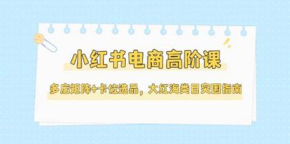 小红书电商高阶课,多店矩阵+卡位选品,大红海类目突围指南(更新5月)-颜夕资源网-第19张图片 小红书电商高阶课,多店矩阵+卡位选品,大红海类目突围指南(更新5月)-颜夕资源网-第19张图片