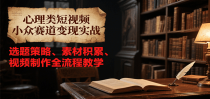 心理类短视频小众赛道变现实战,选题策略、素材积累、视频制作全流程教学-颜夕资源网-第19张图片 心理类短视频小众赛道变现实战,选题策略、素材积累、视频制作全流程教学-颜夕资源网-第19张图片