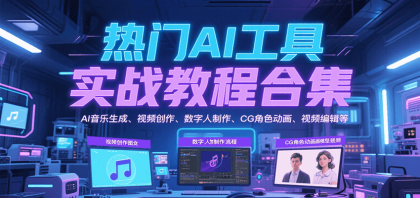 热门AI工具实战教程合集,AI音乐生成、视频创作、数字人制作、CG角色动画、视频编辑等-颜夕资源网-第19张图片 热门AI工具实战教程合集,AI音乐生成、视频创作、数字人制作、CG角色动画、视频编辑等-颜夕资源网-第19张图片