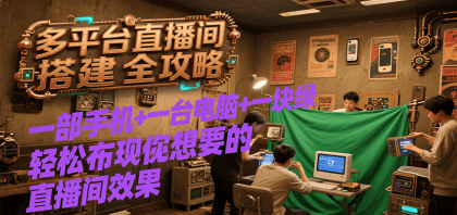 多平台直播间搭建全攻略,一部手机+一台电脑+一块绿布轻松实现你想要的直播间效果-颜夕资源网-第19张图片 多平台直播间搭建全攻略,一部手机+一台电脑+一块绿布轻松实现你想要的直播间效果-颜夕资源网-第19张图片