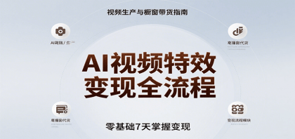 AI视频特效变现全流程,零基础7天掌握视频生产到橱窗带货变现-颜夕资源网-第19张图片 AI视频特效变现全流程,零基础7天掌握视频生产到橱窗带货变现-颜夕资源网-第19张图片