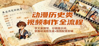 动漫历史类视频制作全流程，学文案撰写、分镜提示词，掌握动漫图生成+抠图配音剪辑-颜夕资源网-第18张图片