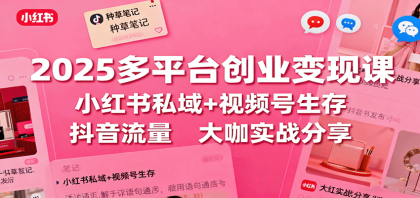 2025多平台创业变现课：小红书私域+视频号生存+抖音流量，大咖实战分享-颜夕资源网-第19张图片