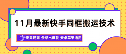 11月最新快手同框搬运技术,无需混剪 条条出爆款 安卓苹果通用-颜夕资源网-第19张图片 11月最新快手同框搬运技术,无需混剪 条条出爆款 安卓苹果通用-颜夕资源网-第19张图片