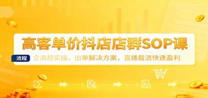 高客单价抖店店群SOP课：全流程实操，出单解决方案，直播截流快速盈利-颜夕资源网-第19张图片