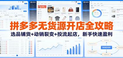 拼多多无货源开店全攻略:选品铺货+动销裂变+投流起店,新手快速盈利-颜夕资源网-第19张图片 拼多多无货源开店全攻略:选品铺货+动销裂变+投流起店,新手快速盈利-颜夕资源网-第19张图片