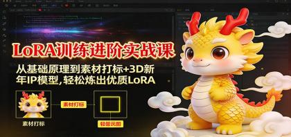 LoRA训练进阶实战课:从基础原理到素材打标+3D新年IP模型,轻松炼出优质LoRA-颜夕资源网-第19张图片 LoRA训练进阶实战课:从基础原理到素材打标+3D新年IP模型,轻松炼出优质LoRA-颜夕资源网-第19张图片