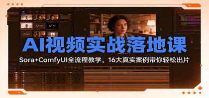 AI视频实战落地课:Sora+ComfyUI全流程教学,16大真实案例带你轻松出片-颜夕资源网-第19张图片 AI视频实战落地课:Sora+ComfyUI全流程教学,16大真实案例带你轻松出片-颜夕资源网-第19张图片