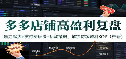 多多店铺高盈利复盘:暴力起店+微付费玩法+活动策略,解锁持续盈利SOP(更新)-颜夕资源网-第19张图片 多多店铺高盈利复盘:暴力起店+微付费玩法+活动策略,解锁持续盈利SOP(更新)-颜夕资源网-第19张图片