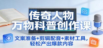 传奇人物万物科普创作课:文案准备+剪辑配音+素材工具,轻松产出爆款内容-颜夕资源网-第19张图片 传奇人物万物科普创作课:文案准备+剪辑配音+素材工具,轻松产出爆款内容-颜夕资源网-第19张图片
