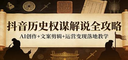 抖音历史权谋解说全攻略：AI创作+文案剪辑+运营变现落地教学-颜夕资源网-第19张图片