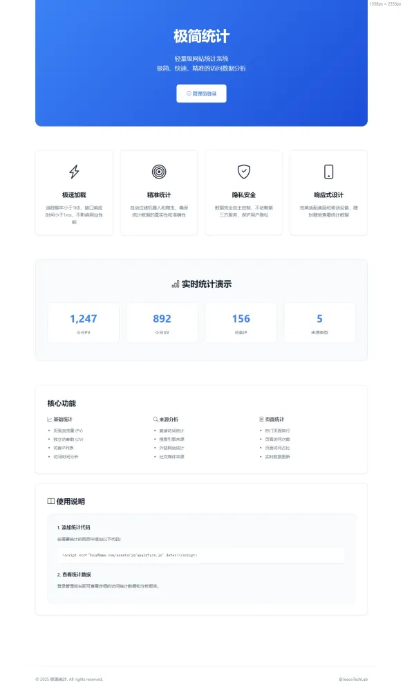 PHP网站统计系统源码 极简统计 支持本地部署-颜夕资源网-第19张图片 PHP网站统计系统源码 极简统计 支持本地部署-颜夕资源网-第19张图片