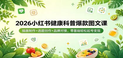 2026小红书健康科普爆款图文课：插画制作+选题创作+品牌对接，零基础轻松起号变现-颜夕资源网-第19张图片