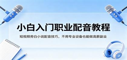 小白入门职业配音教程，短视频旁白小说配音技巧，不用专业设备也能做高薪副业-颜夕资源网-第19张图片