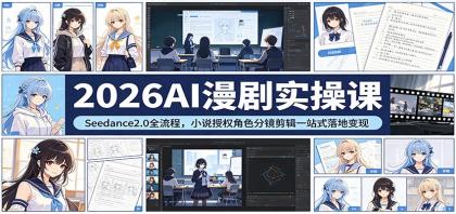 2026AI漫剧实操课:Seedance2.0全流程,小说授权角色分镜剪辑一站式落地变现-颜夕资源网-第19张图片 2026AI漫剧实操课:Seedance2.0全流程,小说授权角色分镜剪辑一站式落地变现-颜夕资源网-第19张图片