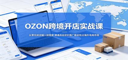 OZON跨境开店实战课：从零完成店铺入驻搭建，精通选品定价推广稳妥抢占海外电商市场
