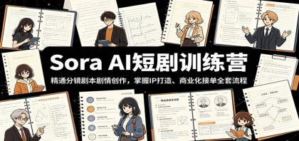 Sora AI短剧训练营：精通分镜剧本剧情创作，掌握IP打造、商业化接单全套流程
