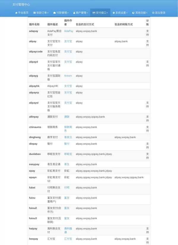 彩虹易支付内置60+支付插件-颜夕资源网-第19张图片