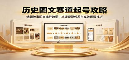历史图文赛道起号攻略：选题故事图文成片教学，掌握短视频发布高效运营技巧